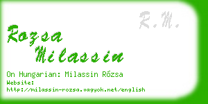 rozsa milassin business card