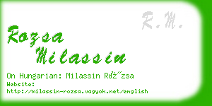 rozsa milassin business card